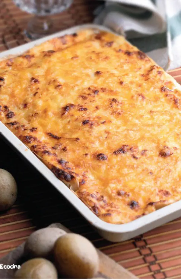 Patatas gratén con bechamel