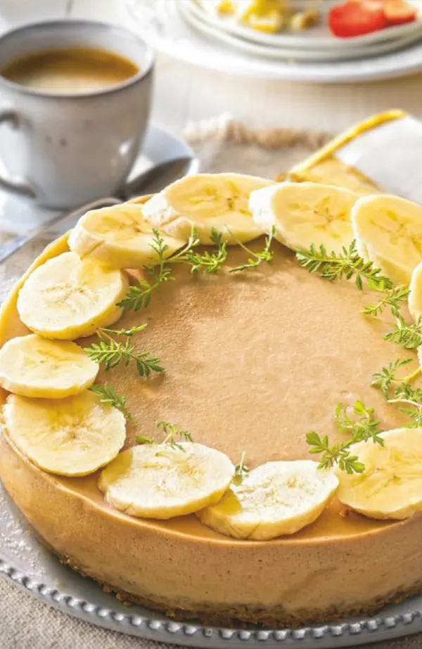 Tarta de plátano y galletas